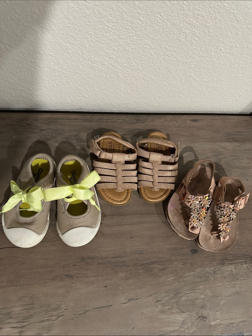 Bundle of 3 Shoe Trio - Neutral Tan and Beige Summer Sandal Toddler Shoes